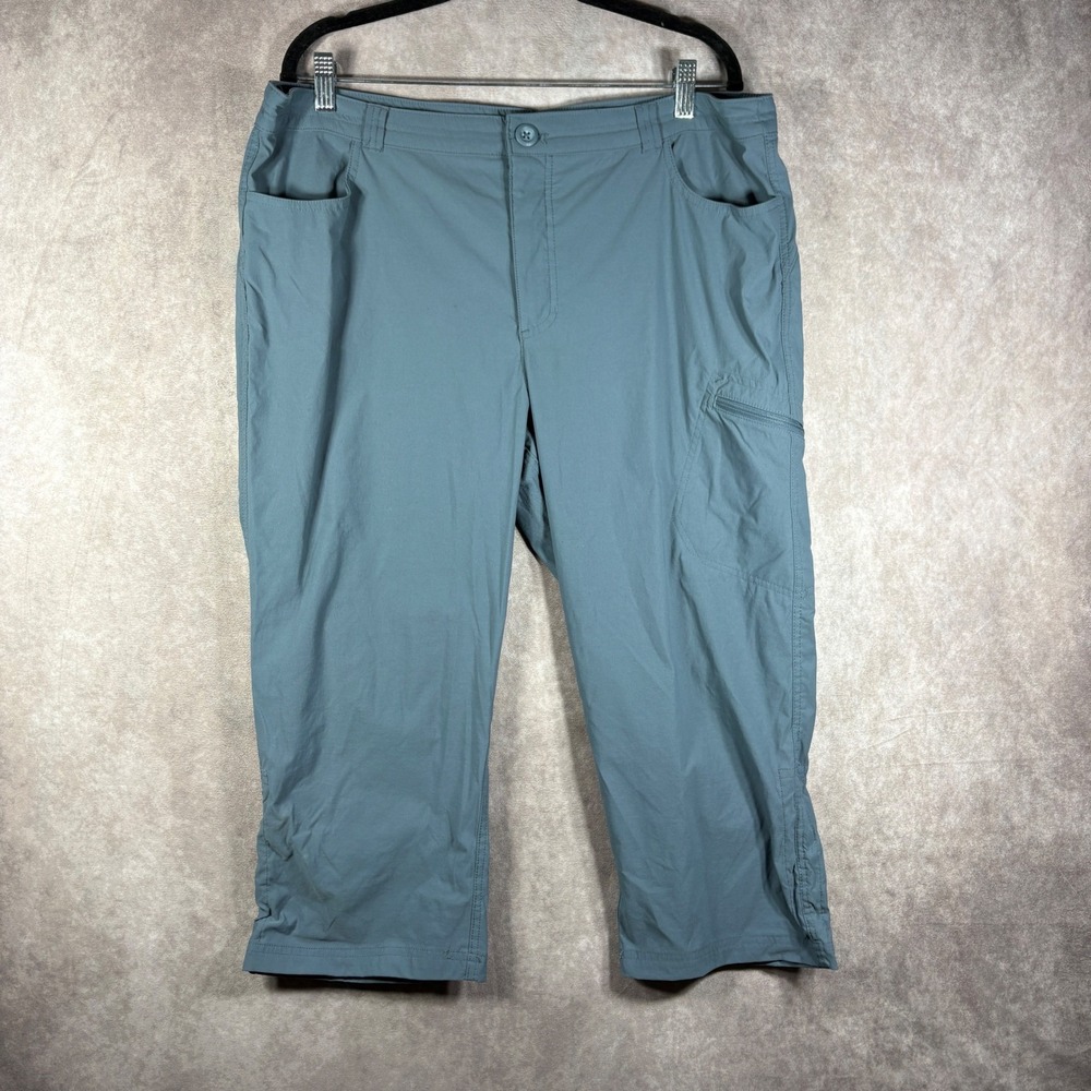 Eddie Bauer Capri Women 16 Gray W Tech Capri Hiking Outdoor Stretch Casual